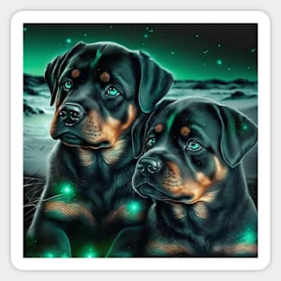 Rottweilers With Green Glow Sticker